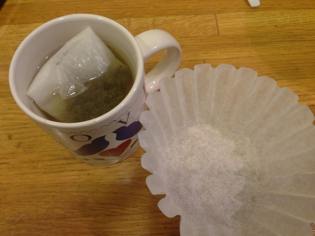 How to make haritaki tea from a coffee filter